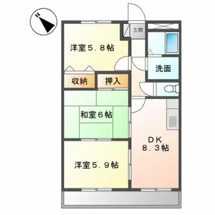 グランディールY・M【3階】の間取り