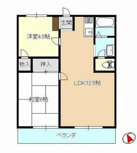 ハイツサンウォード【2階】の間取り
