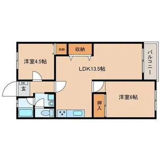 カンパーナ城の東【306号室】の間取り