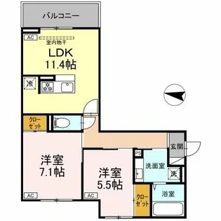 アンシャンテ知立【201号室】の間取り