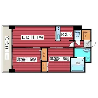 ラフォーレ月寒中央【5階】の間取り