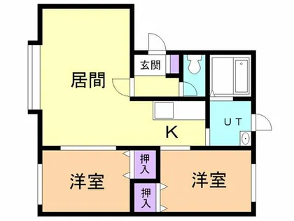 KANARCOURT【101号室】の間取り