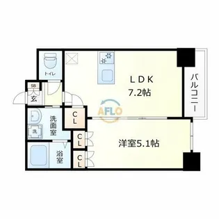 THE SENSE RESIDENCE新深江【6階】の間取り