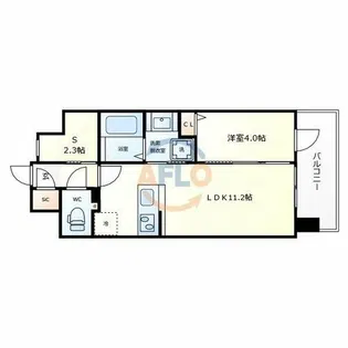 アービングNeo岸里玉出【8階】の間取り