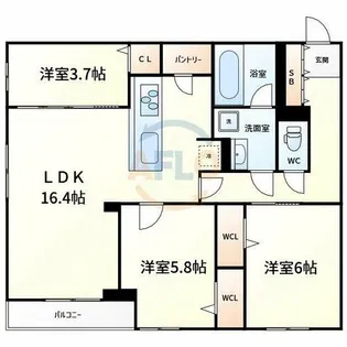 ココルトリシア【2階】の間取り