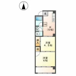 トータス駒止【401号室】の間取り