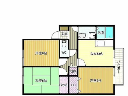 クレスト羽曳野ⅡB棟【1階】の間取り