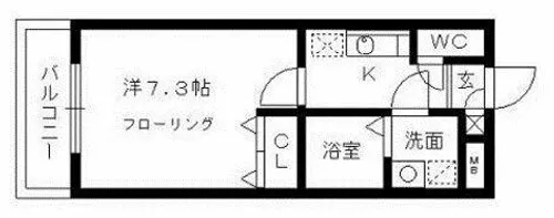 グレートフル大橋【4階】の間取り