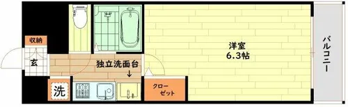 ラナップスクエア東天満【7階】の間取り