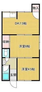 パールハイツ尾上【1号室】の間取り