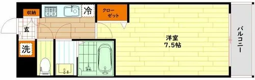 フォーリアライズ天神橋ルーチェ【8階】の間取り