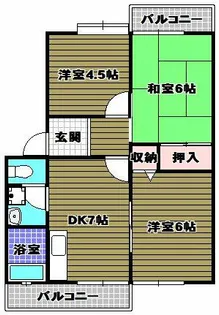 コーポ都築【1階】の間取り