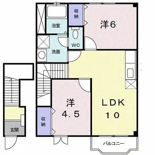 シャン・ド・フルール【2階】の間取り