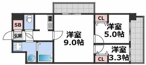 THE MUSIC COURT【6階】の間取り