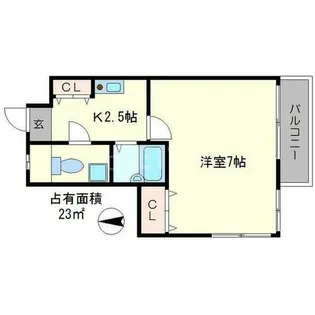 アネックス北白川【2階】の間取り