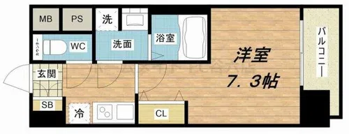 ジアコスモ大阪城南Ⅱ【10階】の間取り