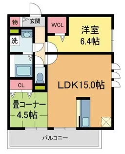 アイエヌ南花屋敷【1階】の間取り