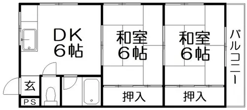 グリーンハイツ西禁野【2階】の間取り