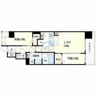 アーバネックス本町Ⅱ【9階】の間取り