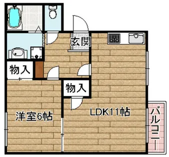 ドミールコウB棟【105号室】の間取り