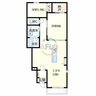 シャンピア新今里【102号室】の間取り