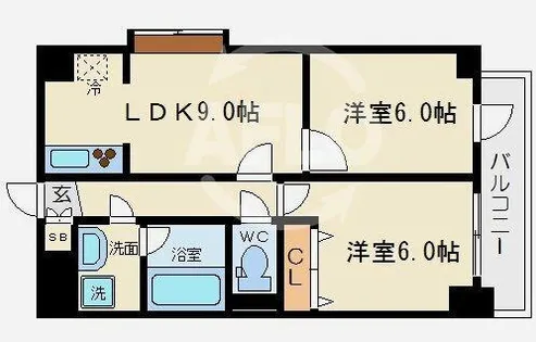 BGC難波タワー【6階】の間取り