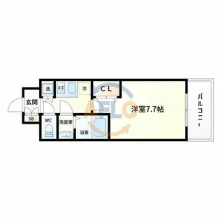 レジュールアッシュ天王寺【4階】の間取り