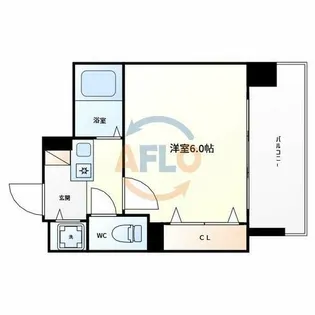 プレサンス阿倍野阪南町【7階】の間取り