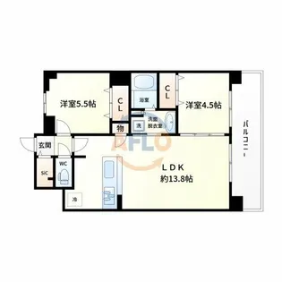 セイワパレス美章園駅前【8階】の間取り