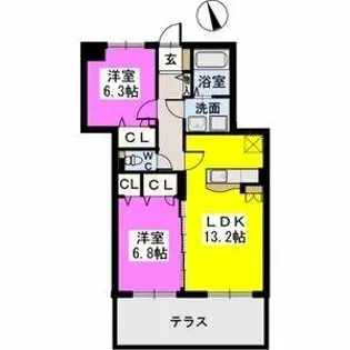 フローリッシュⅢ【1階】の間取り