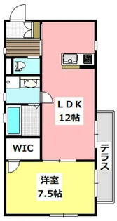 フォレストメゾン中総【102号室】の間取り