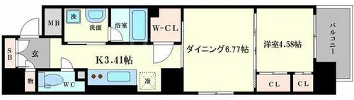 ネットフローラ立売堀【7階】の間取り