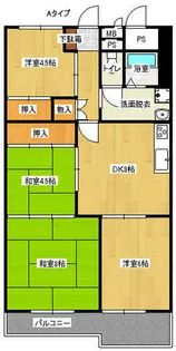 新北島コーポ2号棟【9階】の間取り