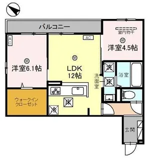 グランヴェールⅥ【102号室】の間取り