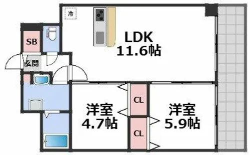 レジデンシア都島アイラ【3階】の間取り