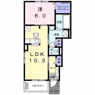 ベルフレール【1階】の間取り