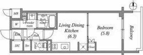 オーパスレジデンス名古屋ステーション【4階】の間取り