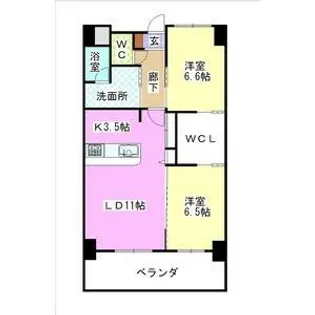 2LDKの間取り画像