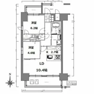 S-RESIDENCE亀島駅前blaze【3階】の間取り
