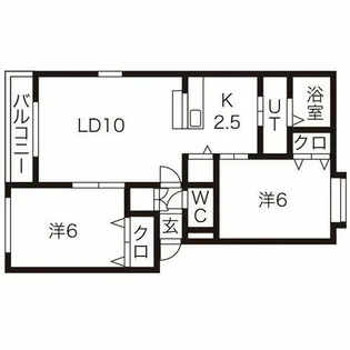 レオーネ新琴似【2階】の間取り