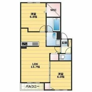 グランメール【105号室】の間取り