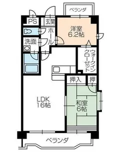 ボンヌシャンス壱番館【2階】の間取り