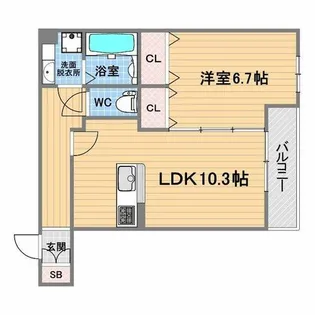 チェーン・パレス上甲子園【2階】の間取り