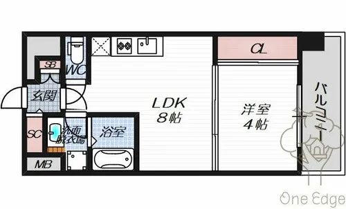 ブエナビスタ梅田ノース【4階】の間取り