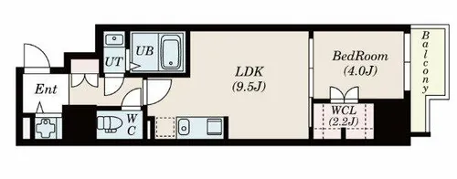 ドゥーエ南堀江【9階】の間取り