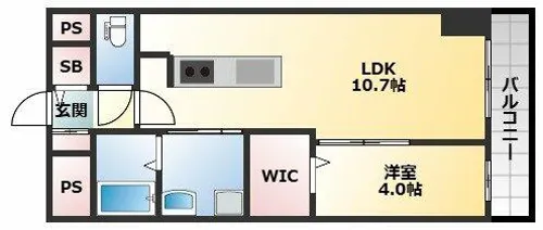 プレミアム菱屋西【5階】の間取り