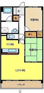 グランドメゾン熊野【1階】の間取り