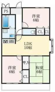大阪府堺市西区浜寺船尾町東4丁【マンション】の間取り