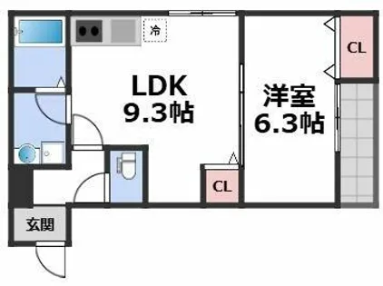 アート阪南町【1階】の間取り