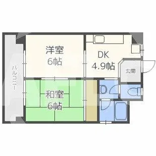 菅北ハイツ【5階】の間取り